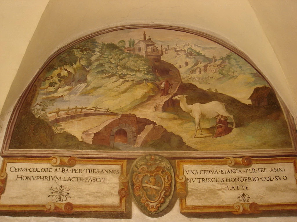 Roma, sant'Onofrio al Gianicolo - la cerva nutrice